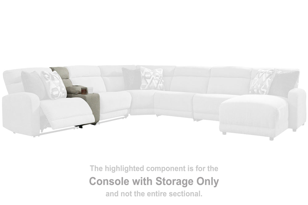 This console with storage is made with polyester upholstery. Pairs with other items in the series to make a sectional.<br/><br/><b>Product Features</b><ul><li>Compatible with other 54404 items, sold separately</li></ul><br/>