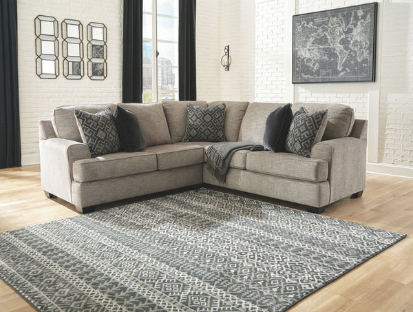 Bovarian - Stone - 3 Pc. - Right Arm Facing Sofa with Corner Wedge 2 Pc Sectional