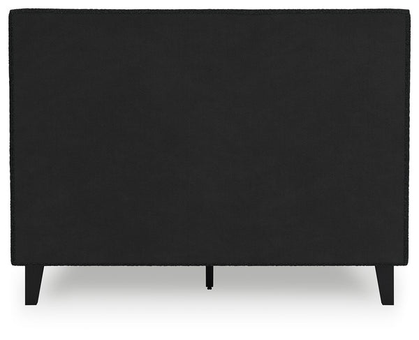 Cadmori - Black - Full Upholstered Bed With Roll Slats