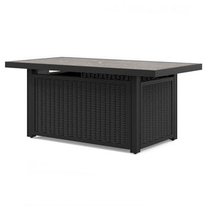 Beachcroft - Black / Light Gray - Rectangular Fire Pit Table