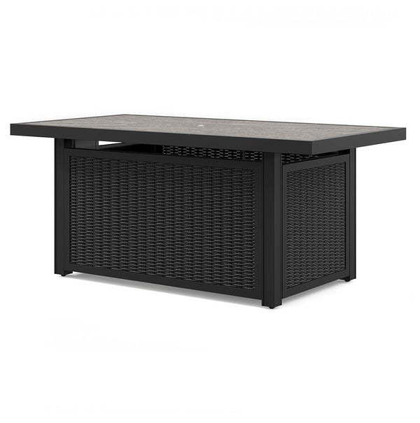 Beachcroft - Black / Light Gray - Rectangular Fire Pit Table