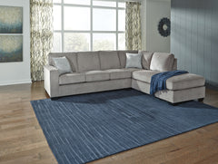If style is the question, then this sleeper sectional is the answer. Sporting clean lines and sleek track arms, the decidedly contemporary profile is enhanced with plump cushioning and a chenille-feel upholstery, so pleasing to the touch. Sure to play wel