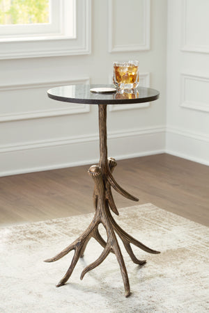  which effortlessly delivers unique character. Faux antlers and a black marble top add a touch of elegance and c