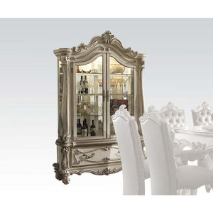  Leaf Crown and Post-Leg (Poly Resin with Antique Contrast Finish) Drawer: GLIDE Side Metal