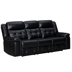 Meet Clayton, the ideal sofa that perfectly combines comfort and practicality. This sofa is perfect for any evening with its manual recline feature and inherently cleanable faux leather, which makes maintenance effortless. The elegant tufting on the back 