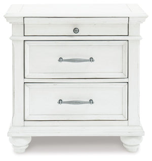 Kanwyn - Whitewash - Three Drawer Night Stand