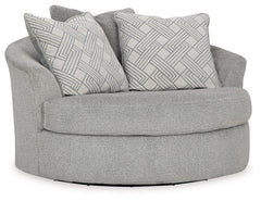 Donâ€™t be limited by a lack of space. This oversized swivel accent chair makes family movie nights and get-togethers with friends all the more cozy. With its 360-degree swivel, itâ€™s easy to switch from watching TV to talking to guests. A trendy gray hu