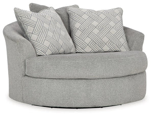 Donâ€™t be limited by a lack of space. This oversized swivel accent chair makes family movie nights and get-togethers with friends all the more cozy. With its 360-degree swivel, itâ€™s easy to switch from watching TV to talking to guests. A trendy gray hu