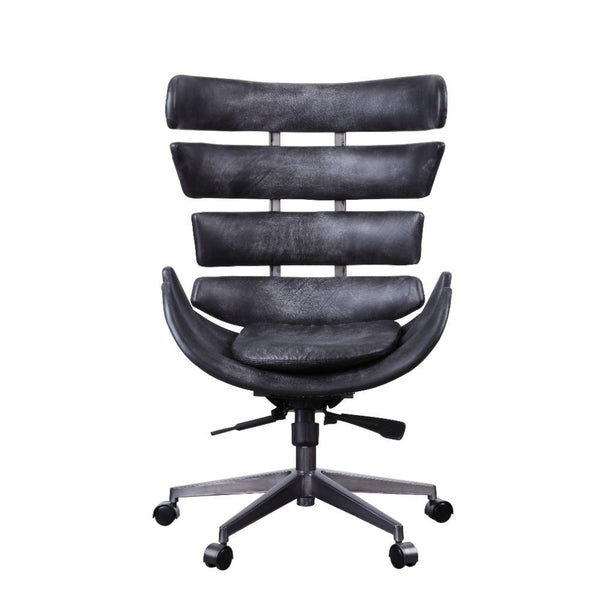  you deserve a chair that provides comfort and support while maintaining the look you want. Vintage black top grain leather with horizontal panel frame