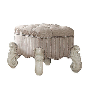 Versailles - Vanity Stool - Ivory Fabric & Bone White