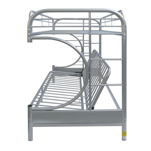 Eclipse - Twin Over Full Over Futon Bunk Bed - Silver