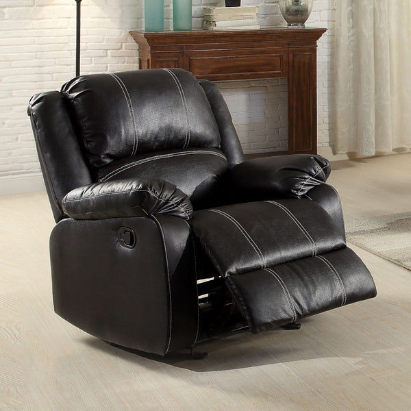 The Zuriel reclining sofa collection is a wonderful choice for any family room, combines luxurious faux leather with the comfort of padded, reclining seating. Comfortable contoured seats, soft to the touch while the reclining footrests offer full leg supp