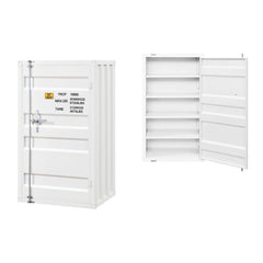 KD, Rectangular Chest Storage: 1 Metal Door (Inside: 5 Compartments w/4 Metal Shelves) Features: Metal Frame, Recessed Panels (Cargo Container Panels), Full-Length Container Lock (NO LEGS) CONSTRUCTION Metal Case: Iron Plate (40 x 40mm)<br/><br/><b>Produc