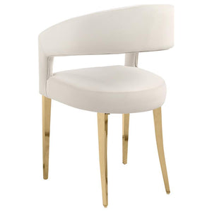 Galiano - Velvet Upholstered Dining Arm Beige (Set of 2) - Cream