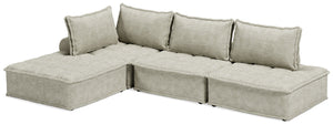 Be bold with a modern take on seating. This accent chair set has an armless design and carries a checkered taupe upholstery neutral enough to fit in any style while elevating it at the same time. Thanks to its modular design, making the transformation fro