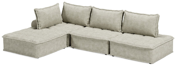Be bold with a modern take on seating. This accent chair set has an armless design and carries a checkered taupe upholstery neutral enough to fit in any style while elevating it at the same time. Thanks to its modular design, making the transformation fro