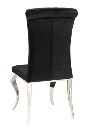 Ellie - 5 Piece Mirrored Pedestal Dining Table Set - Black