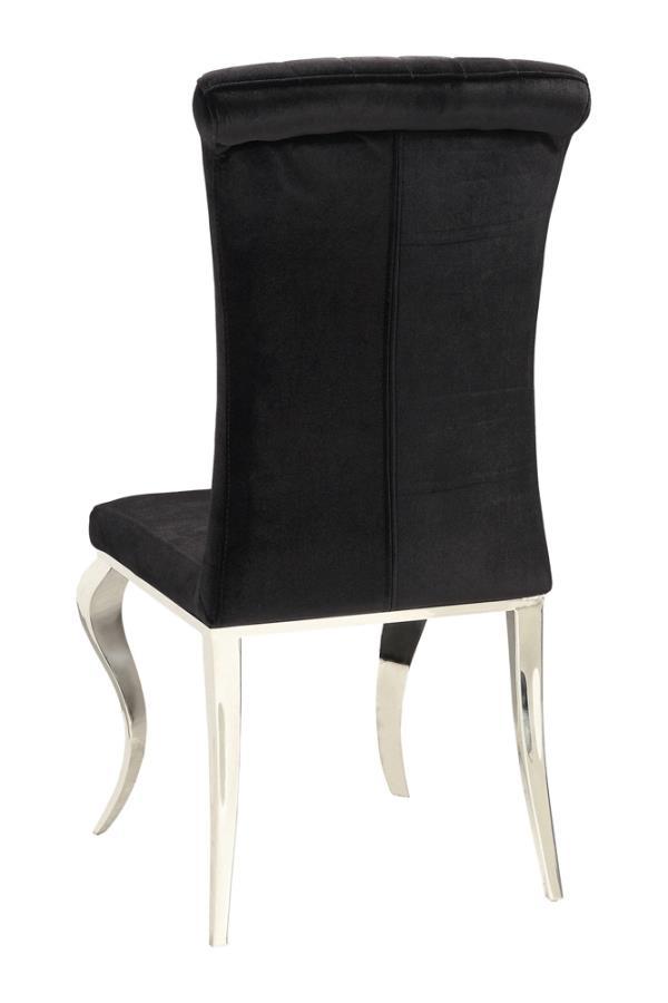 Ellie - 5 Piece Mirrored Pedestal Dining Table Set - Black