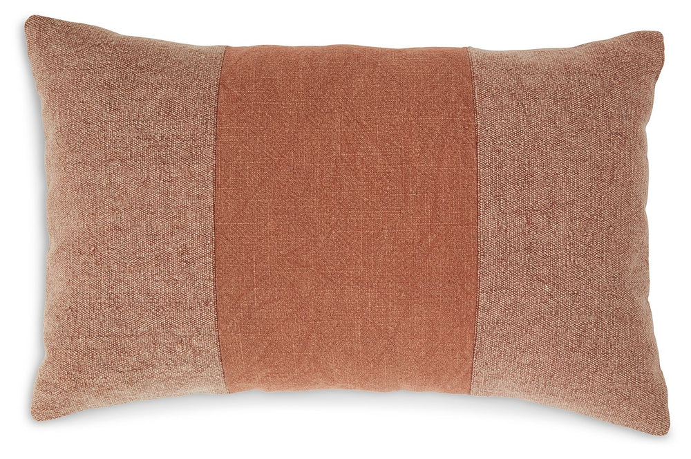 When your polished and poised space needs a pop of color, reach for this dashing pillow. It-'s subtly striking with a stonewashed stripe design in spice hues. Place it on your sectional or in your favorite reading nook to bring together other decorative e