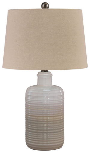 Marnina - Taupe - Ceramic Table Lamp (Set of 2)