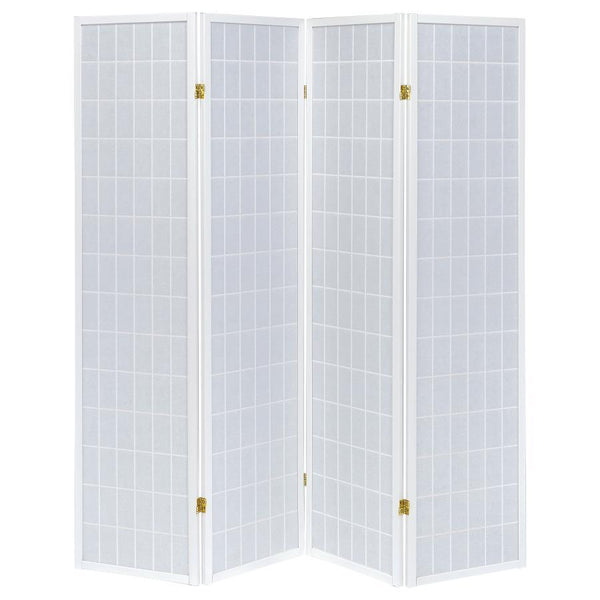 Roberto - 4-Panel Room Divider Folding Shoji Screen - White