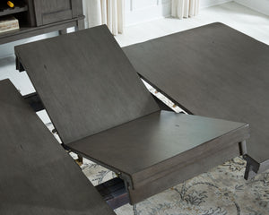  select Acacia veneer and engineered wood substrate. Finished with a trend-right antique gray color. D589-35 table features a thick sturdy top with self-storing butterfly leaf. D589-42 gathering table has