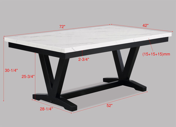 Tanner - 5 Piece Dining Room Set - White / Black