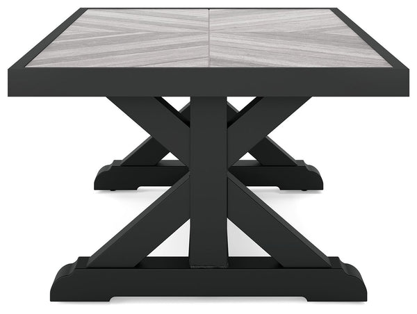 Beachcroft - Black / Light Gray - Rectangular Cocktail Table