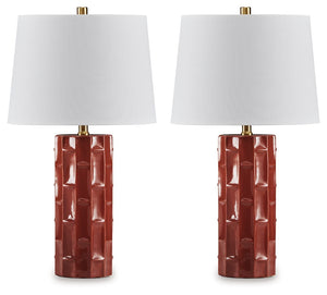 This table lamp delivers a simply stunning take on contemporary style. Its ribbed ceramic base, raised design and deep glaze are loaded with visual texture and interest. Whether youâ€™re reading or relaxing, what a brilliant way to light up your world.<br