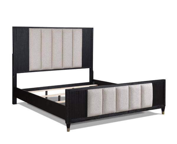  modern aesthetic. The collection features a luxuriously upholstered bed