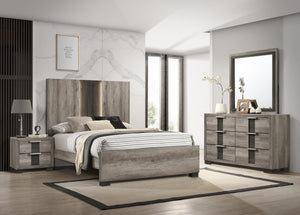 Rangley - Full 4 Piece Bedroom Set - Gray / Brown<h4><b>Rangley - Full Headboard - Gray / Brown</b></h4> <table width="100%"><colgroup><col style="width: 30%"> <col style="width: 70%"> </colgroup> <tbody> <tr> <td>Dimensions</td> <td> 56.6"L x 3.6"D x 60"