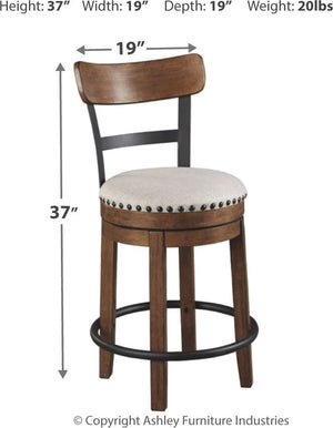  rustic brown swivel seat. D546-324/330 black metal and distressed vintage white finish