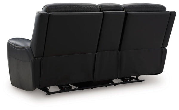 5Z-Comfort - Relaxation - Onyx - Power Recline Loveseat / Console / Adjustable Headrest