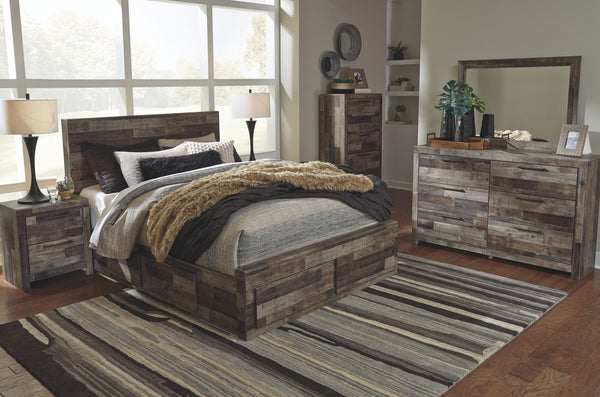 Derekson - Multi Gray - Queen Panel Bed with 6 Storage Drawers