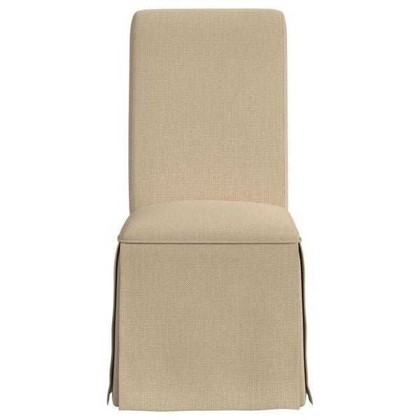 Shawna - Upholstered Skirted Dining Chair (Set of 2) - Khaki