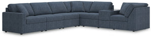 Looking cool and contemporary is great. But when it comes down to it, youâ€™re all about low-maintenance lounging. With the performance fabric on this sectional with console, cleaning spills is a breeze. Its customizable modular design caters to your ever