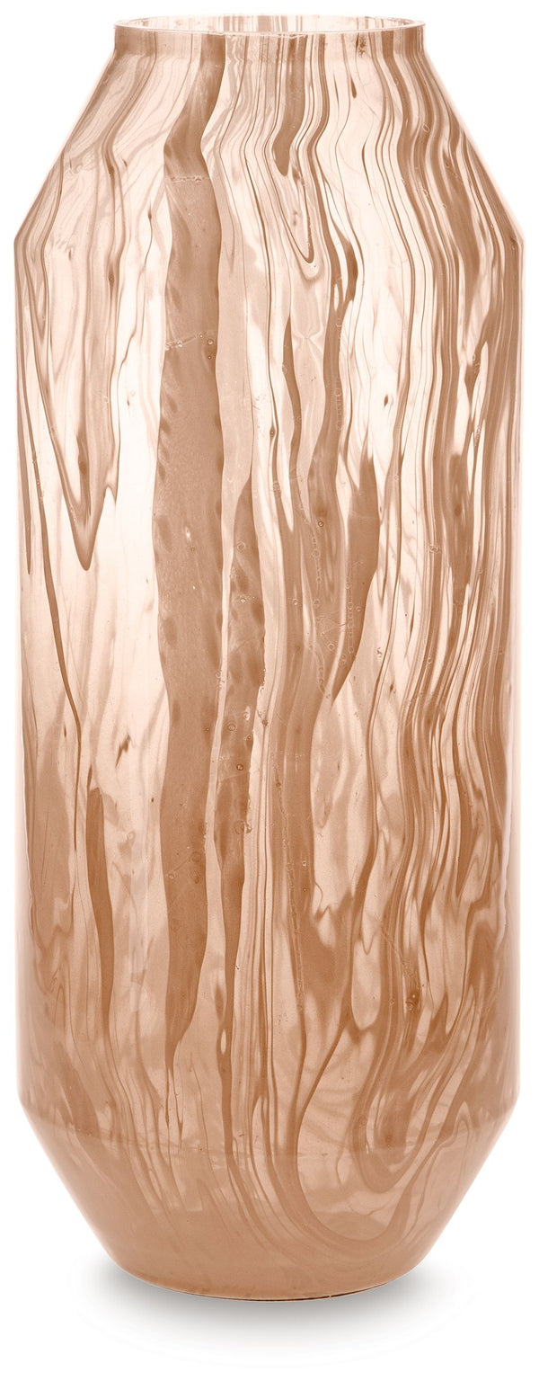 Form and function at its finest, this vase has a chic sensibility that elevates your decor. Its contemporary silhouette is topped in a blush pink finish and flowing swirls, complementing a myriad of palettes with understated elegance. If you-'re seeking f