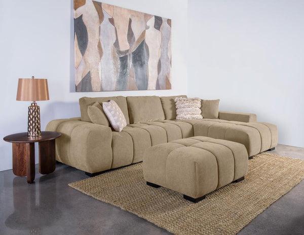 Octavia - Upholstered Rectangular Ottoman - Camel