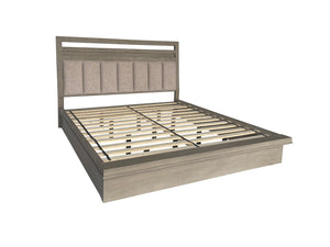 Pure Modern - Bedroom Queen Platform Bed 2 Nightstands Dresser With Mirror And Chest - Moonstone