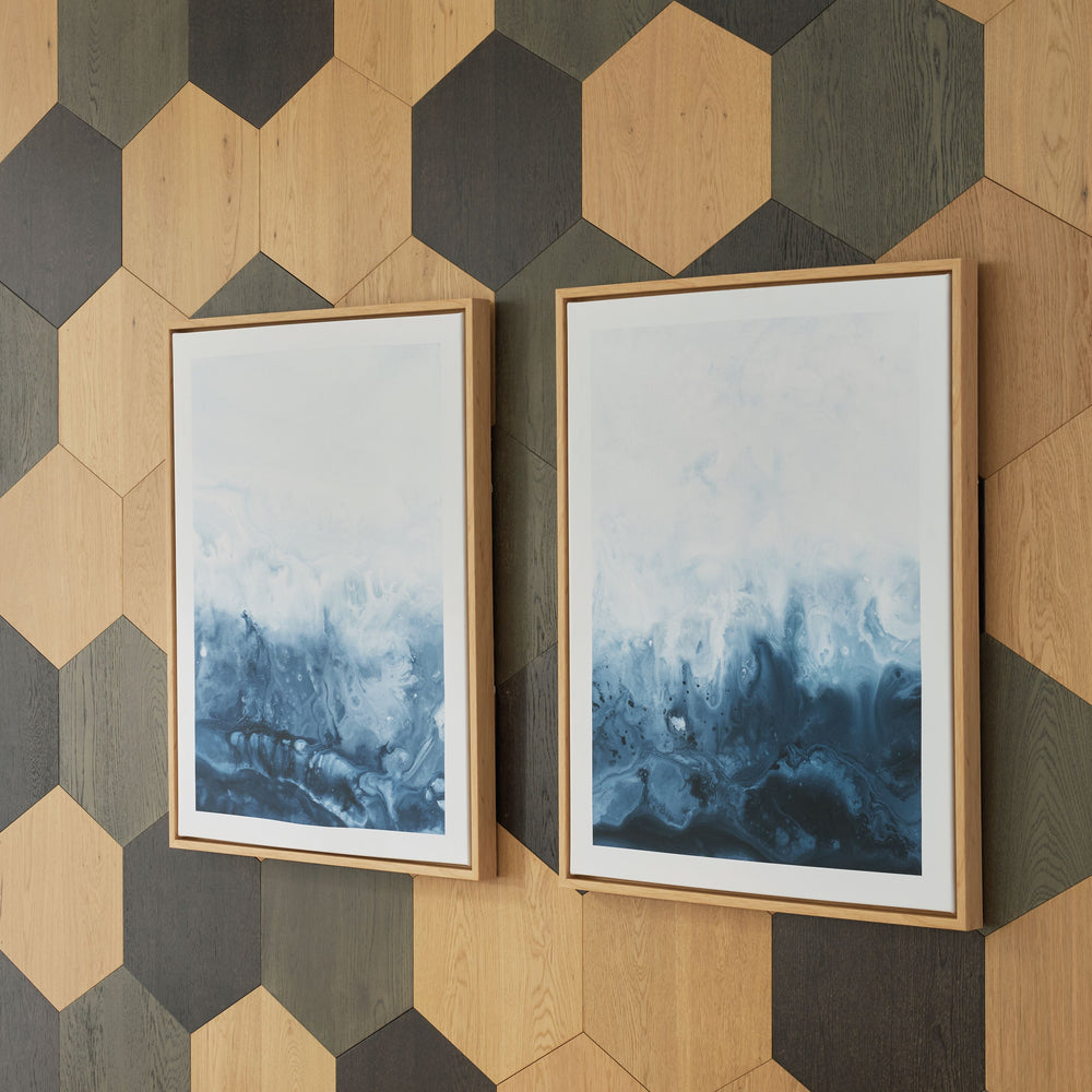 This wall art set instantly turns any blank space into an eye-catching display. Showcasing an abstract design in neutral hues of blue, these pieces are perfect for a blank entryway wall, a master suite or a boring bathroom, lending gallery-worthy appeal t