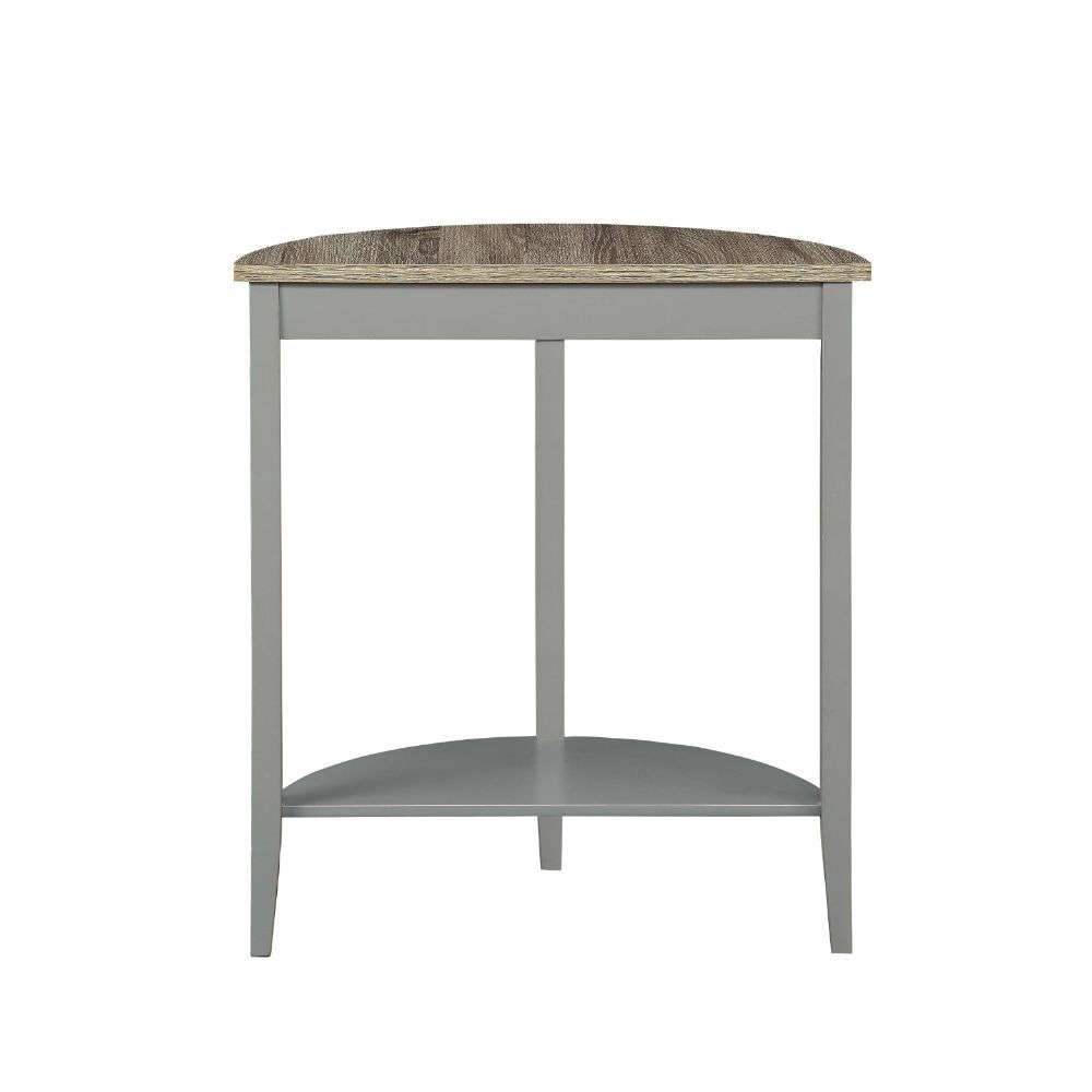 Give a touch of Transitional modish scheme to your home with this Justino console table. With its simple design, you can place it beside your entry doorway to add a welcoming sensation. Featuring a lower display shelf & wood grain pattern top this piece f