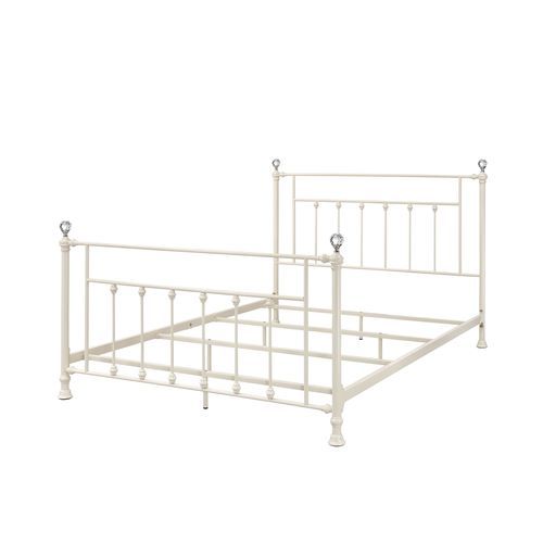With a versatile design that could pairs beautifully with farmhouse, vintage, and rustic styles. With graceful details such as crystal-like accents on the bedposts and slatted headboard and footboard. This Comet bed is not only visually striking it is als
