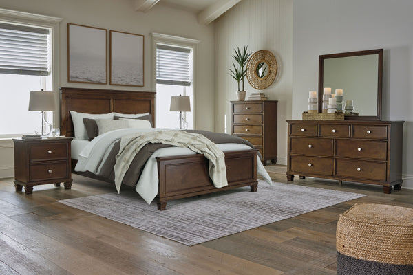 Whether your personal aesthetic is modern farmhouse or American classic, this bedroom set adds a warm, rich presence that-'s always right at home. Timeless casual design. Made with hardwood solids, birch veneer and MDF substrate. Rich brown cherry color f