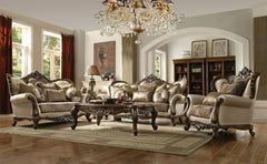 Express yourself and improve your Decor with this Latisha collection. Skillfully crafted with clean lines, beautiful curves, comfortable padded cushion, this set is a fusion of modern and classic style. It features tight back and loose seat cushion and is
