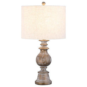  this sophisticated table lamp lends itself to transitional interiors easily. Enhanced by the weathered appearance of 