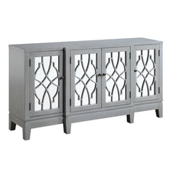 Assembledc Storage: 4 Door Cabinet w/ Shelf Inside Tapered Leg<br/><br/><b>Product Features</b><ul><li>Assembled</li><li>Storage: 4 Door Cabinet w/4 Shelves Inside</li><li>Tapered Leg</li><li>Pattern & Mirror Front Doors</li><li>Case: 1Pc/1Ctn</li><li>Fin