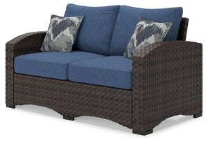Windglow - Blue / Brown - 5 Pc. - Sofa