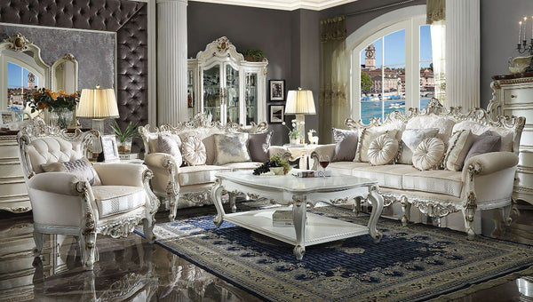 Inspire your home and create an upscale atmosphere with the Picardy II sofa. This sofa adds classic style to any sitting area featuring a traditional handcrafted design. This luxurious sofa is upholstered in a beautiful light floral and patterned fabric a