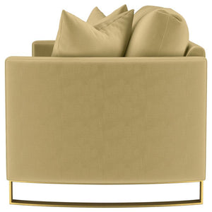 Corliss - Upholstered Curved Track Arm Loveseat - Camel