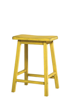 The Gaucho Stool Collection offers casual style, simple clean lines with a versatility perfect for any small dining space. Features wooden saddle seat, wooden square legs and footrest supports. Crafted from solid hardwoods with a touch of distress finish.